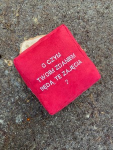Kostka  czerwona  przed zajęciami 